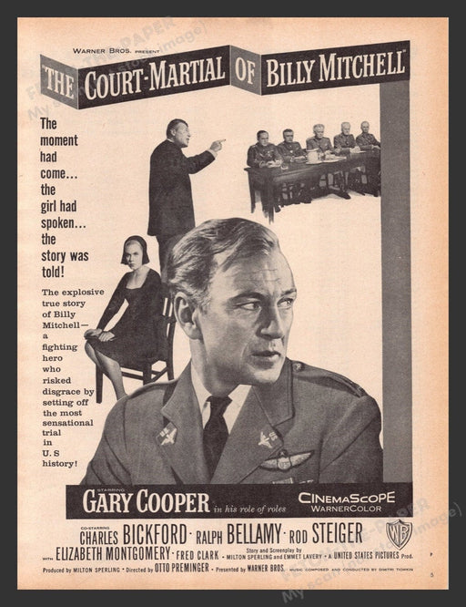1956 The Court-Martial of Billy Mitchell Movie Release Print Advertisement Ad