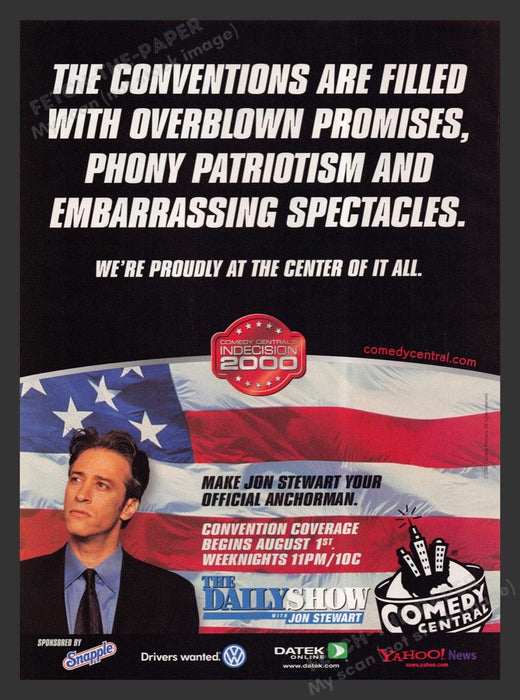 2000 The Daily Show with Jon Stewart Election Print Advertisement Ad