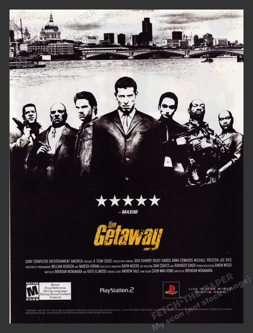 2003 The Getaway Video Game Print Advertisement