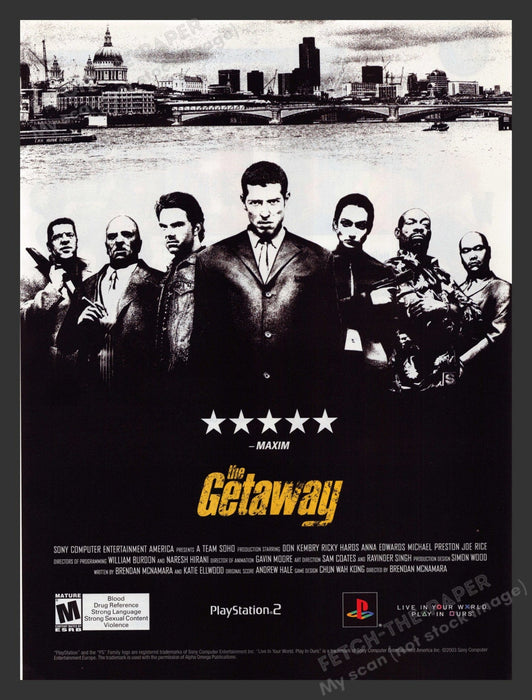 2003 The Getaway Video Game Print Advertisement
