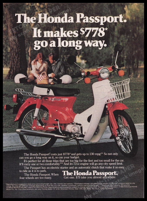 The Honda Passport 1980s Print Advertisement Ad 1982 Fetch the Paper!
