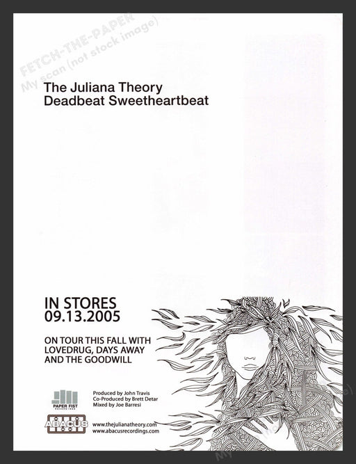 2005 The Juliana Theory - Deadbeat Sweetheartbeat Music Print Advertisement Ad.