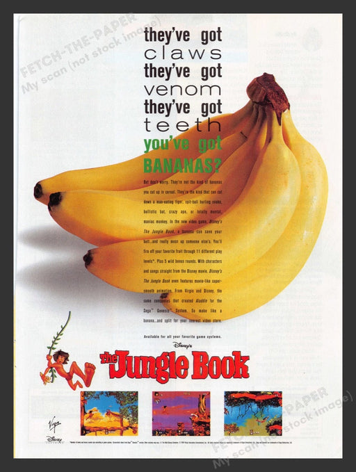 1994 The Jungle Book Video Game Print Advertisement