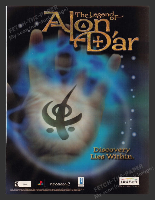 2001 The Legend of Alon Dar Video Game Print Advertisement