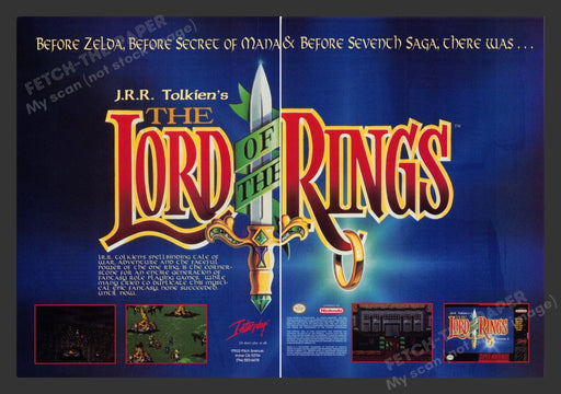 1994 The Lord of the Rings Dagger Video Game Print Advertisement (2 Pgs)