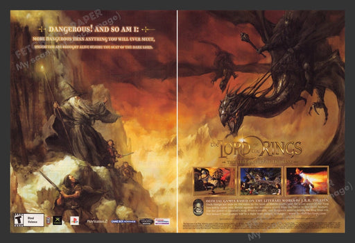 2002 The Lord of the Rings: Fellowship Video Game Print Advertisement (2 Pages)