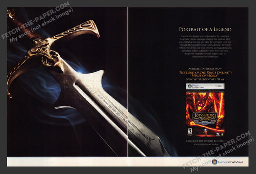 2009 Print Advertisement 2 Page The Lord of the Rings: Mines of Moria Game Ad.