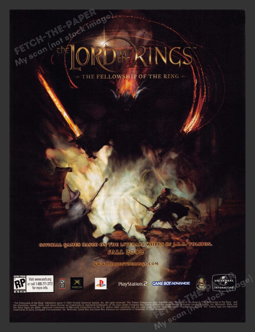 2002 The Lord of the Rings: The Fellowship of the Ring Video Game Print Ad
