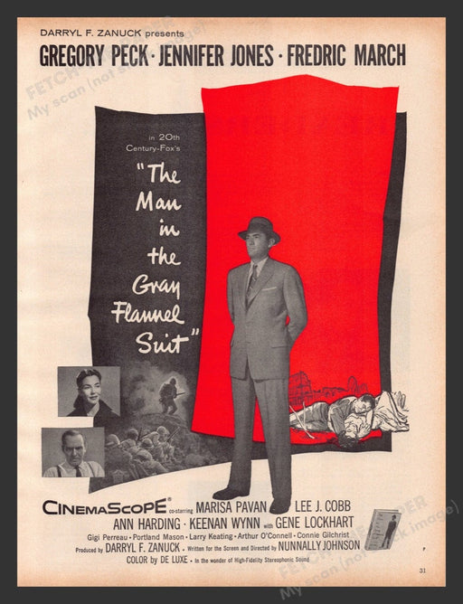 1956 The Man in the Gray Flannel Suit Movie Release Print Advertisement Ad