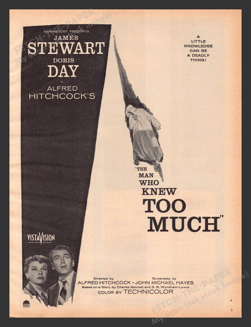 1956 The Man Who Knew Too Much Movie Release Print Advertisement Ad