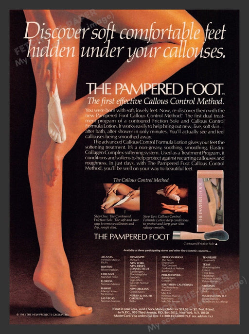 1983 The Pampered Foot Sexy Legs & Feet Print Advertisement Ad