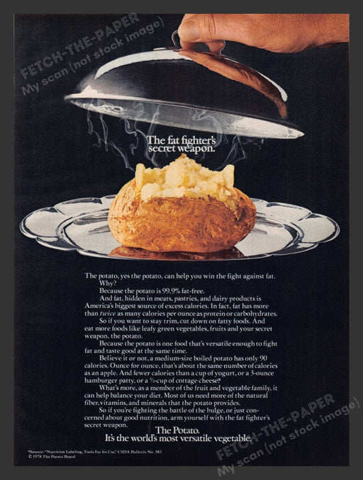1979 The Potato "Win the fight against fat" Print Advertisement Ad