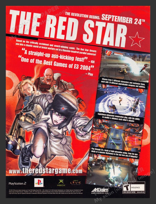 2004 The Red Star Video Game Print Advertisement