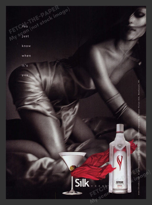 2007 The Silk Supreme Russian Vodka Print Advertisement Ad