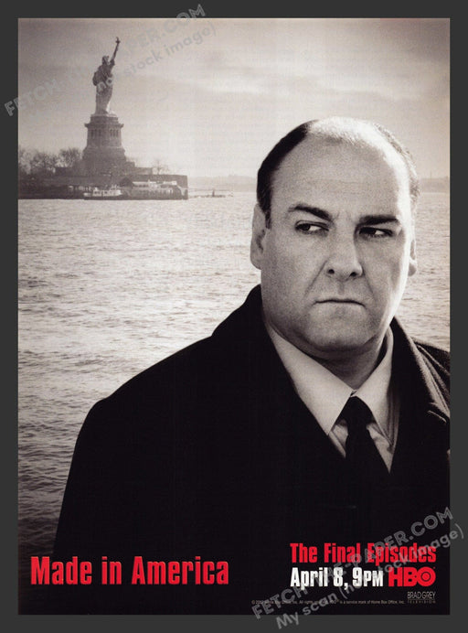 2007 Print Advertisement The Sopranos Final Episodes "Made in America" T.V. Show.