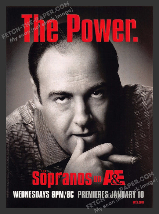 2007 Print Advertisement The Sopranos "The Power" James Gandolfini Actor Ad.