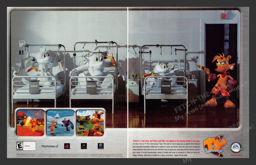 2002 The Tasmanian Tiger Hospital Beds Video Game Print Advertisement (2 Pages)