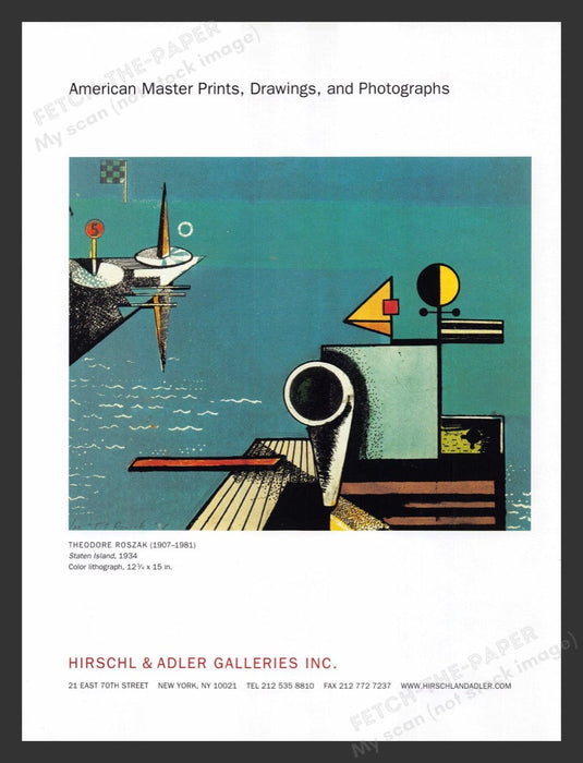2004 Theodore Roszak "Staten Island" NYC Art & Artist Print Advertisement Ad