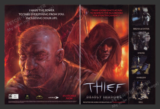 2004 Thief: Deadly Shadows Video Game Print Advertisement (2 Pages)
