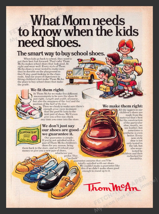 1979 Thom McAn Kids' Shoes Illustration Print Advertisement Ad