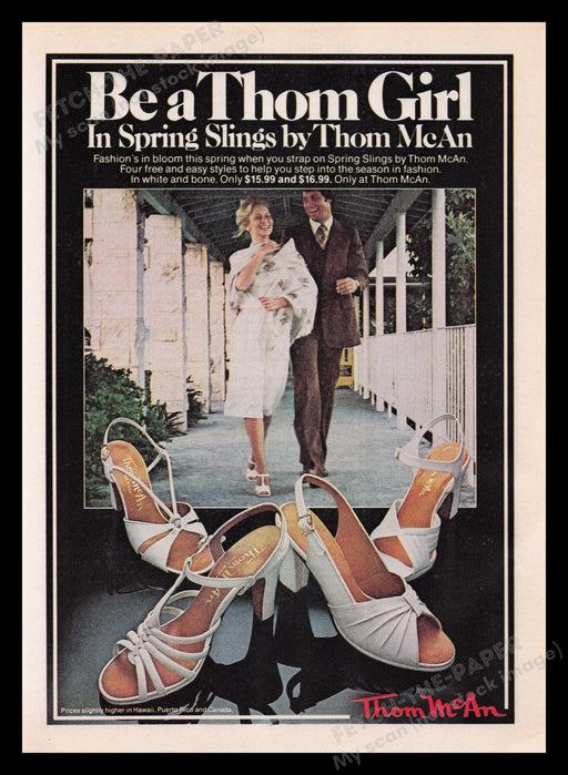 Thom McAn Shoes 1970s Print Advertisement Ad 1978 Legs Fetch the Paper!