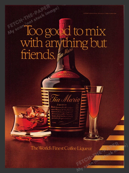 1984 Tia Maria Liqueur Coffee World's Finest Print Advertisement Ad