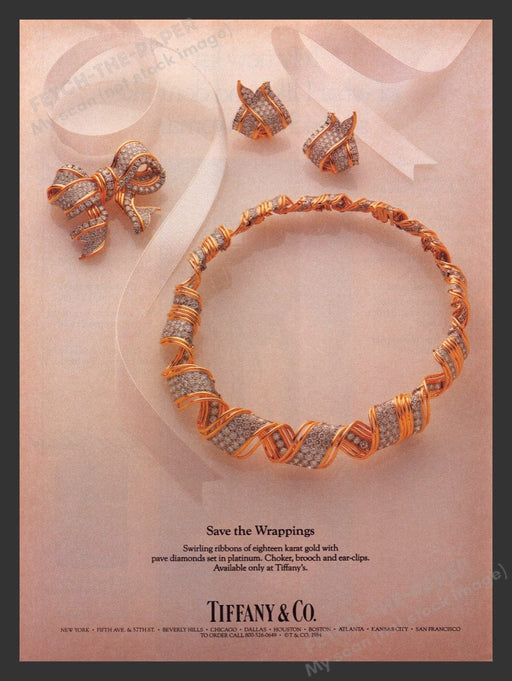 1984 Tiffany & Co. Jewelry "Save the Wrappings" Print Advertisement Ad