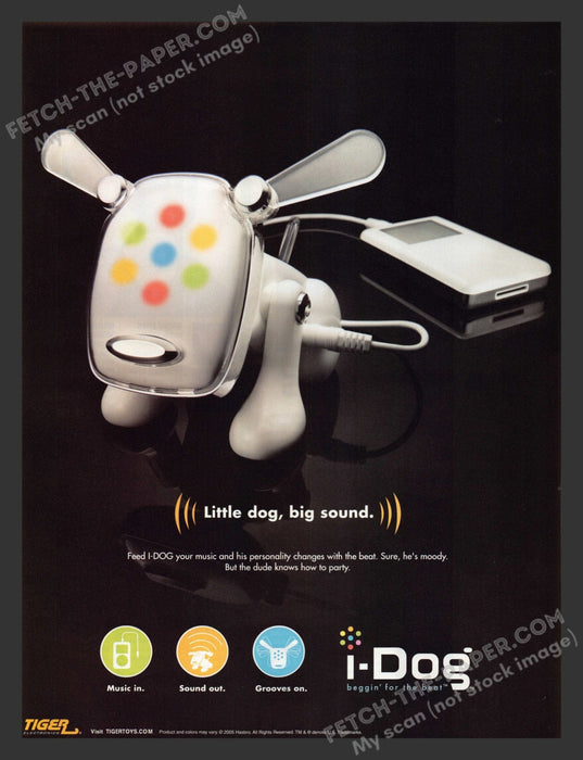 2005 Print Advertisement i-Dog Tiger Music Player Ad.
