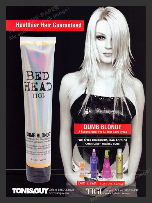 2000 Tigi Bed Head Dumb Blonde Hair Treatment Print Advertisement Ad