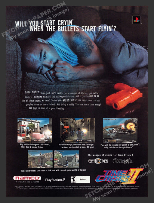 2001 Time Crisis II  Video Game Print Advertisement.