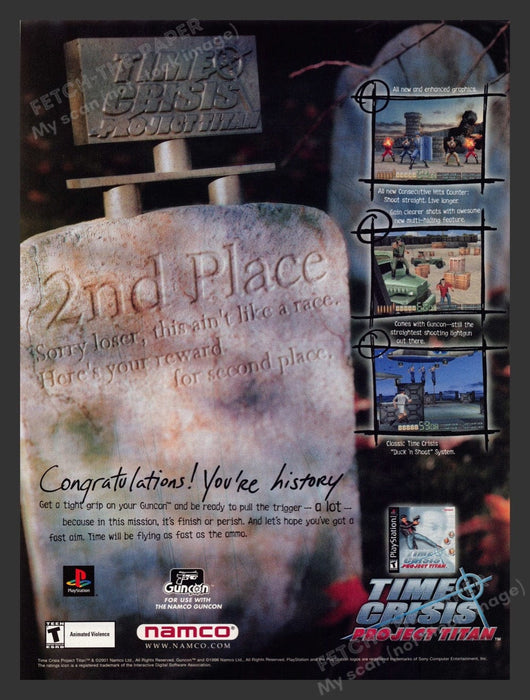 2001 Time Crisis: Project Titan Video Game Print Advertisement
