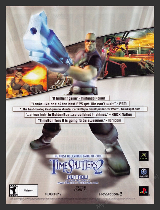 2002 Time Splitters 2 Video Game Print Advertisement