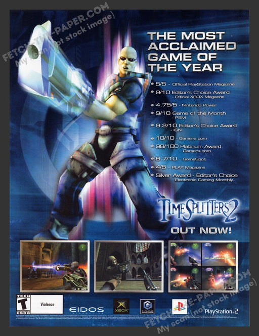 2003 Print Advertisement Time Splitter 2 Video Game Ad.