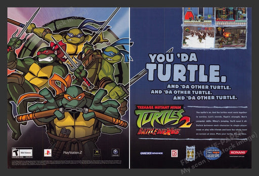 2004 TMNT Turtles 2: Battle Nexus Video Game Print Advertisement (2 Pages)