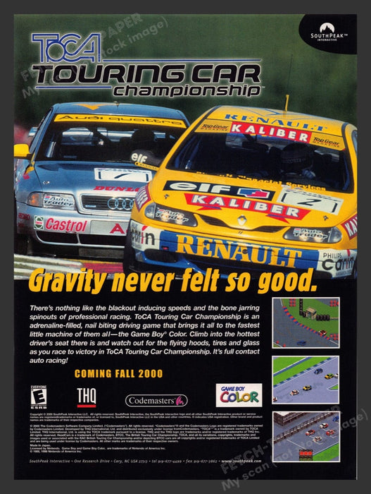 2000 TOCA Touring Car Championship Video Game Print Advertisement