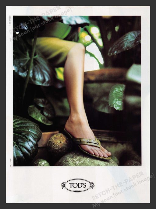 Tod's 2000s Print Advertisement Leg Sandal Foot Rainforest Leaves Shoes Fetch the Paper!