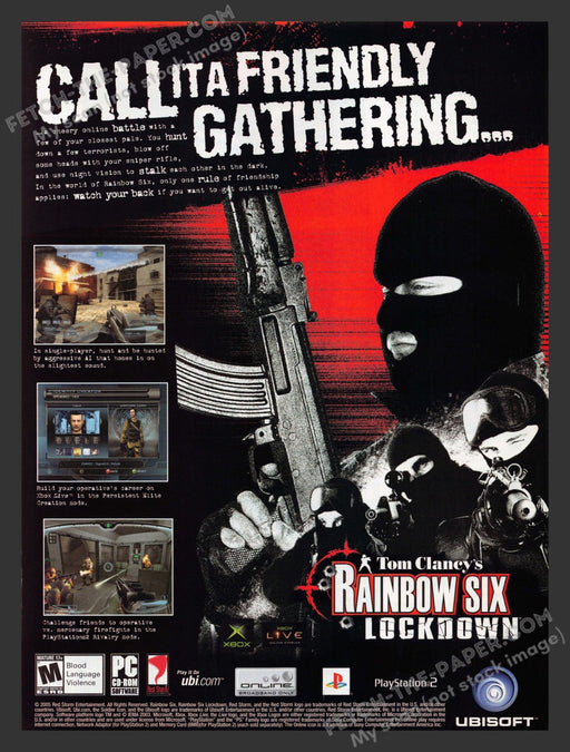2005 Print Advertisement Tom Clancy's Rainbow Six Lockdown Video Game Ad.