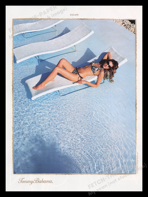 Tommy Bahama Bikini 2000s Print Advertisement Ad 2007 Poolside Beach Chair Fetch the Paper!