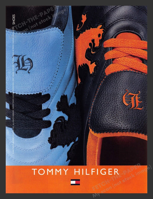 2004 Tommy Hilfiger Shoes Blue & Orange Print Advertisement Ad