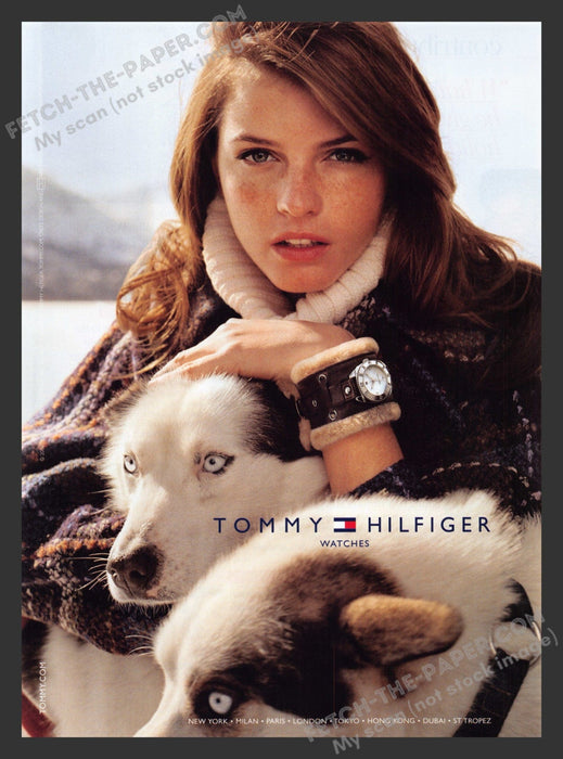 2006 Print Advertisement Tommy Hilfiger Watches Husky Dogs Ad.