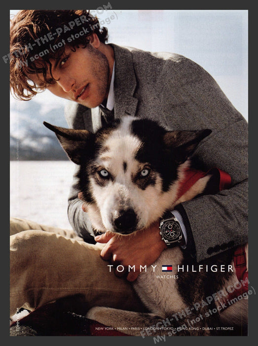 2006 Print Advertisement Tommy Hilfiger Watches Men Husky Dog Ad.