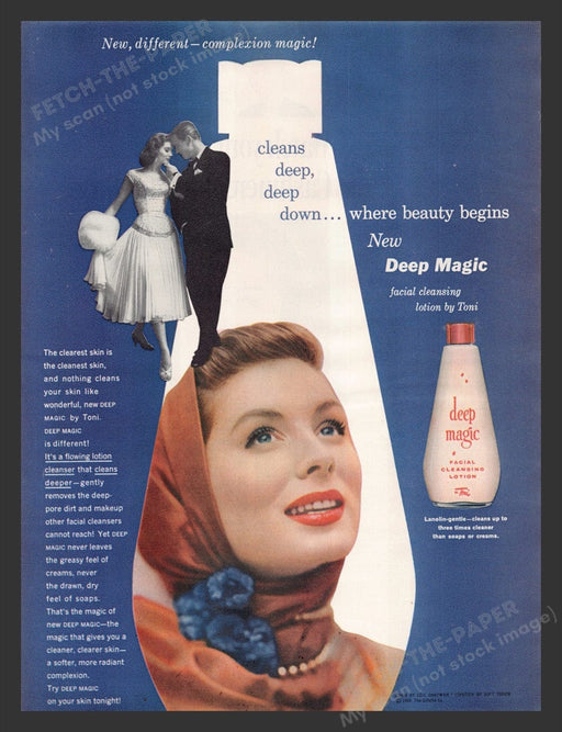 1956 Toni Deep Magic Facial Cleanser Color Print Advertisement Ad