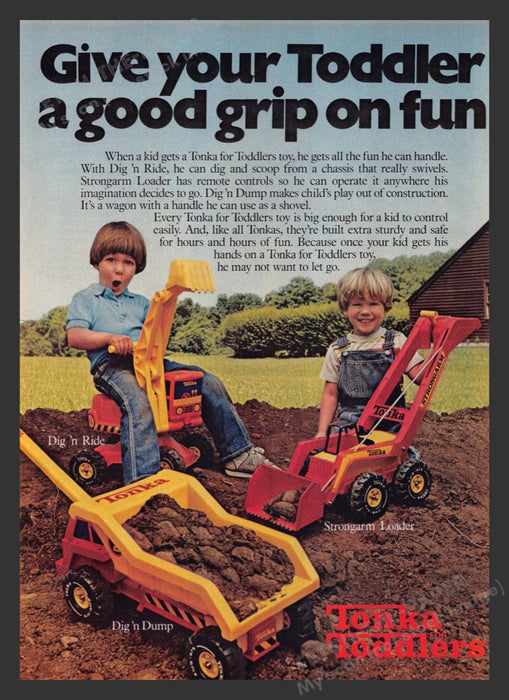 1983 Tonka for Toddlers Large Ride On Toys Print Advertisement Ad