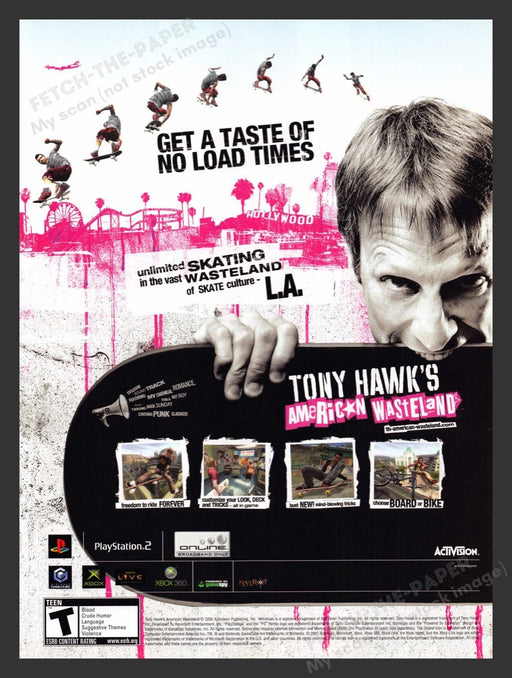 2005 Tony Hawk's American Wasteland Skateboard Video Game Print Advertisement