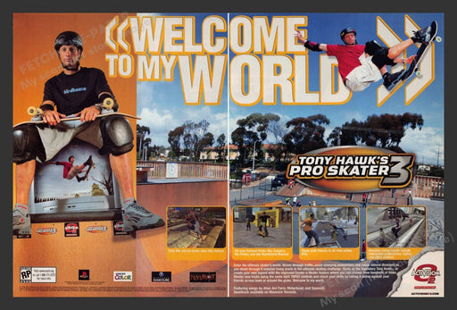 2001 Tony Hawk's Pro Skater 3 Video Game Print Advertisement (2 Pgs)