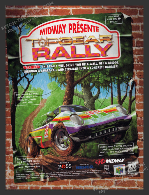 1997 Print Advertisement TopGear Rally Video Game Ad.