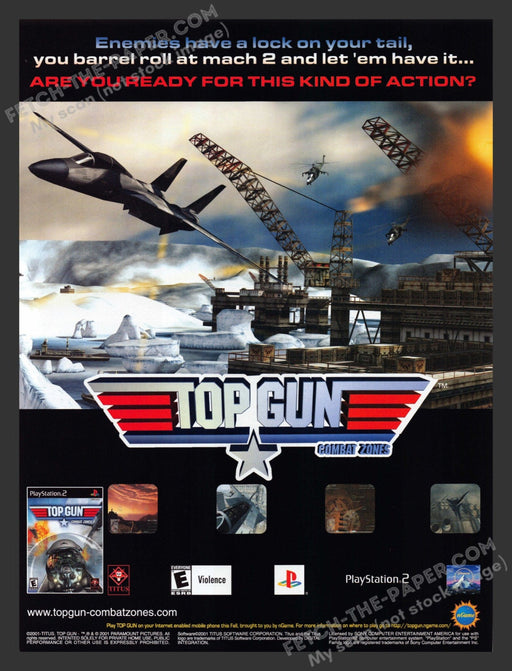 2001 Print Advertisement Top Gun: Combat Zone Video Game Ad.
