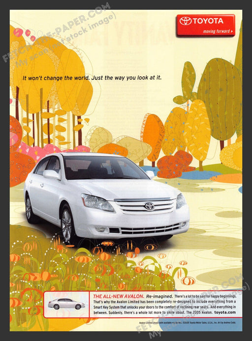 2005 Print Advertisement Toyota Avalon Re-imagined Illustration Landscape Ad.