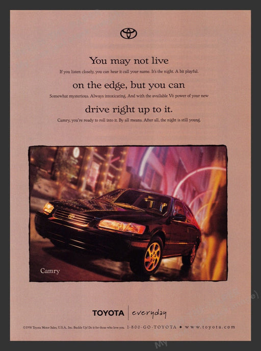 1999 Toyota Camry Everyday Print Advertisement Ad