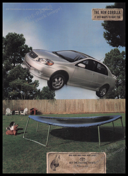 Toyota Corolla 2000s Print Advertisement Ad 2002 Fetch the Paper!